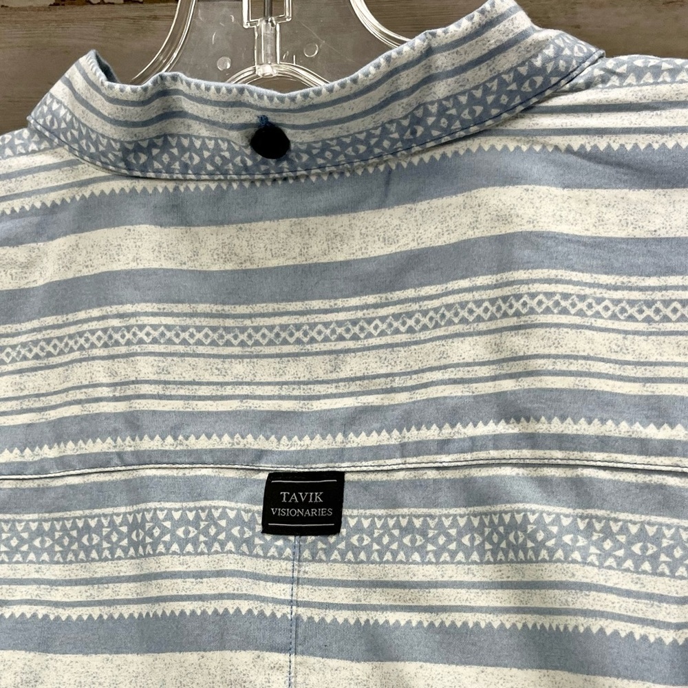 Tavik Light Blue Patterned Button Down Shirt NWT - image 6